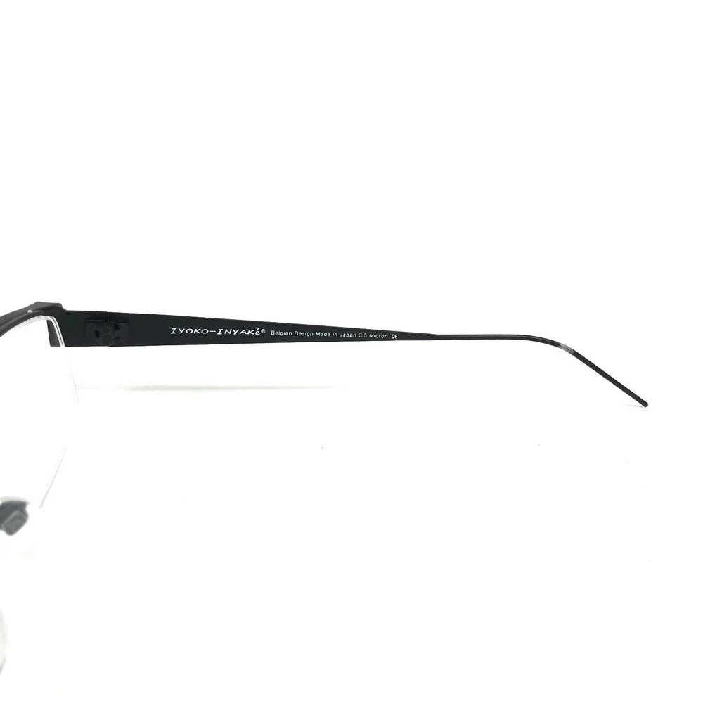 Iyoko-Inyake Eyeglasses Frames IY574 Col.8 Black Rectangular Half Rim 51-19-140